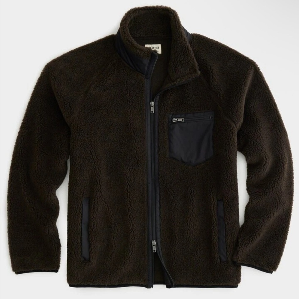 Todd Snyder Italian Recycled Fleece Full-Zip Jacket Brown Size Xxl Men’s Sherpa
